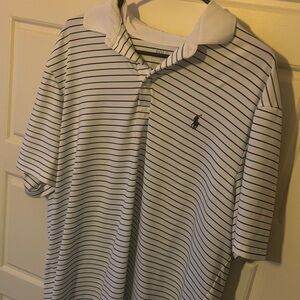 Ralph Lauren White, Navy, and Green Striped Polo